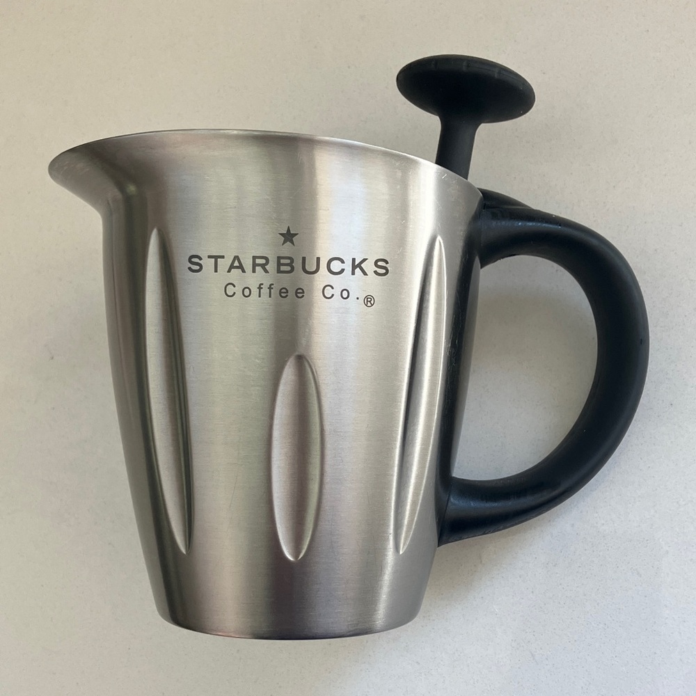 Starbucks Stainless Steel milk Frother with Black temperature Dial